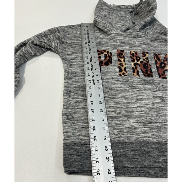 Victoria Secret PINK Leopard Logo Cozy Soft Slouchy Vibes Gray Sweatshirt XXL - Picture 6 of 7